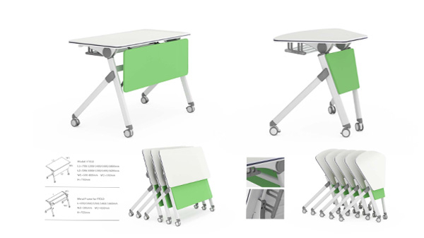簡易簡約多功能可移動長條培訓折疊會議桌