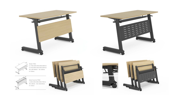 簡易長條可移動鋼架折疊會議桌培訓桌課桌